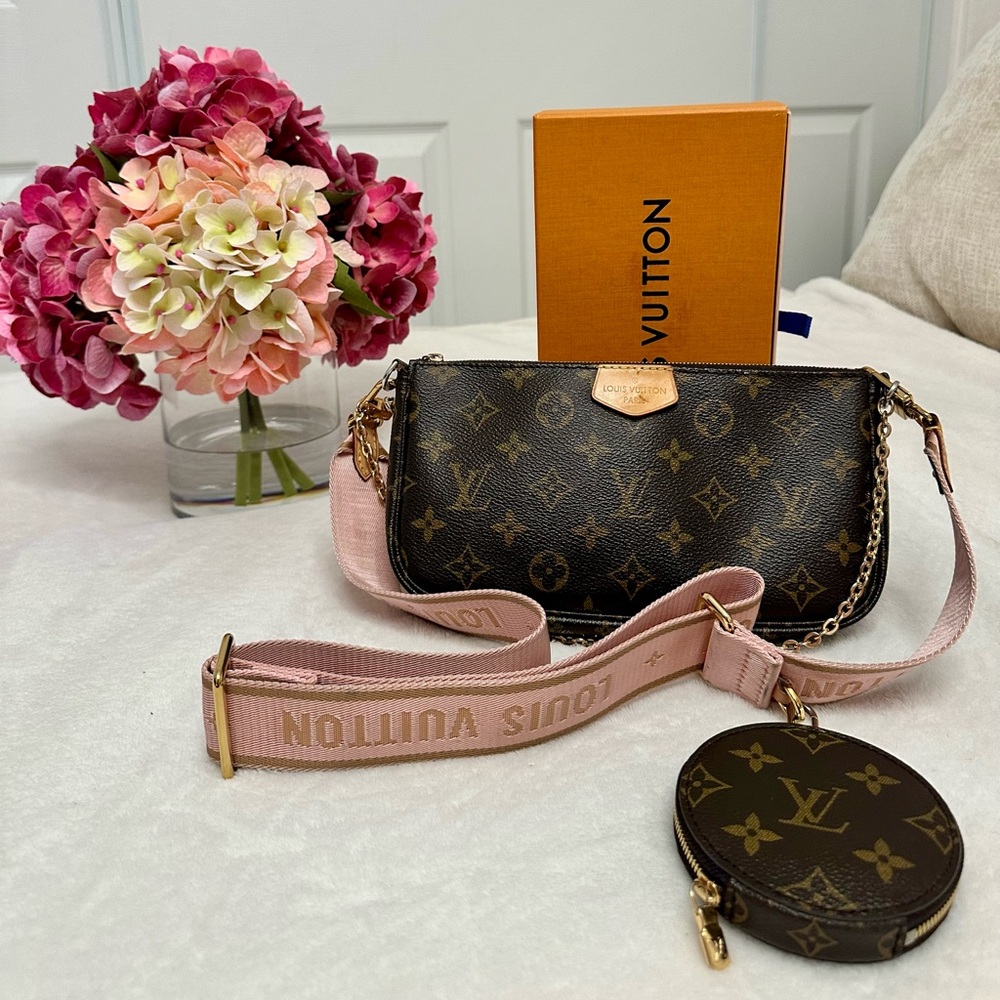 Louis Vuitton Multi pochette accessories- Brown and Pink Crossbody Bag Monogram